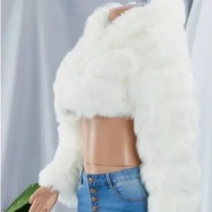 Faux Fur Crop Top Jacket